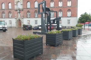 Flakhaven foran rådhuset i Odense er blevet sikret mod terror.