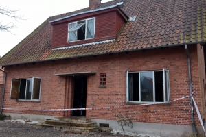 23. marts 2018: Brand i tomt hus i Ringe. Foto: Ole Holbech
