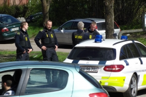 3. maj 2018: Fyns Politi har ved en aktion i haveforeningerne Biskorup og Martinsminde i Odense NØ blandt andet fundet amfetamin og ammunition. Foto: Ole Holbech