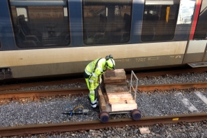 21. februar 2018: Et tog blev afsporet i Odense tirsdag aften, og det giver onsdag morgen timelange forsinkelser og aflysninger på Fyn. Foto: Ole Holbech