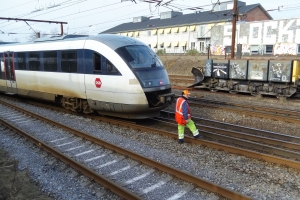 21. februar 2018: Et tog blev afsporet i Odense tirsdag aften, og det giver onsdag morgen timelange forsinkelser og aflysninger på Fyn. Foto: Ole Holbech