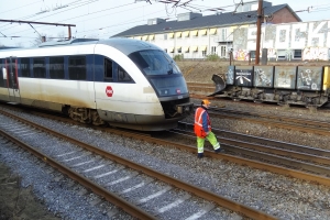 21. februar 2018: Et tog blev afsporet i Odense tirsdag aften, og det giver onsdag morgen timelange forsinkelser og aflysninger på Fyn. Foto: Ole Holbech