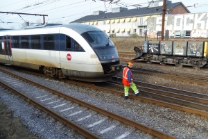 21. februar 2018: Et tog blev afsporet i Odense tirsdag aften, og det giver onsdag morgen timelange forsinkelser og aflysninger på Fyn. Foto: Ole Holbech