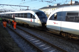 21. februar 2018: Et tog blev afsporet i Odense tirsdag aften, og det giver onsdag morgen timelange forsinkelser og aflysninger på Fyn. Foto: Ole Holbech