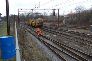 22. februar 2018: Et tog blev afsporet i Odense tirsdag aften, og det giver onsdag morgen timelange forsinkelser og aflysninger på Fyn. Foto: Ole Holbech