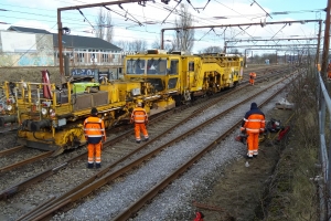 22. februar 2018: Et tog blev afsporet i Odense tirsdag aften, og det giver onsdag morgen timelange forsinkelser og aflysninger på Fyn. Foto: Ole Holbech