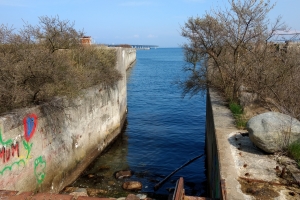 29. april 2018: Knudshoved gamle færgehavn ved Nyborg. Foto: Ole Holbech