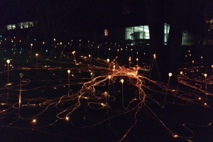 Den engelske kunstner Bruce Munros lys-installation i Eventyrhaven