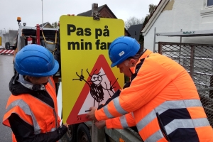 25. april 2018: Trafikkampagne Pas på min far. Foto: Ole Holbech