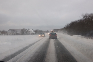 1. marts 2018: Snevejr på Langeland. Foto: Ole Holbech