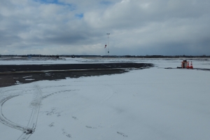 27. februar 2018: Snevejr i Odense Luifthavn. Foto: Ole Holbech